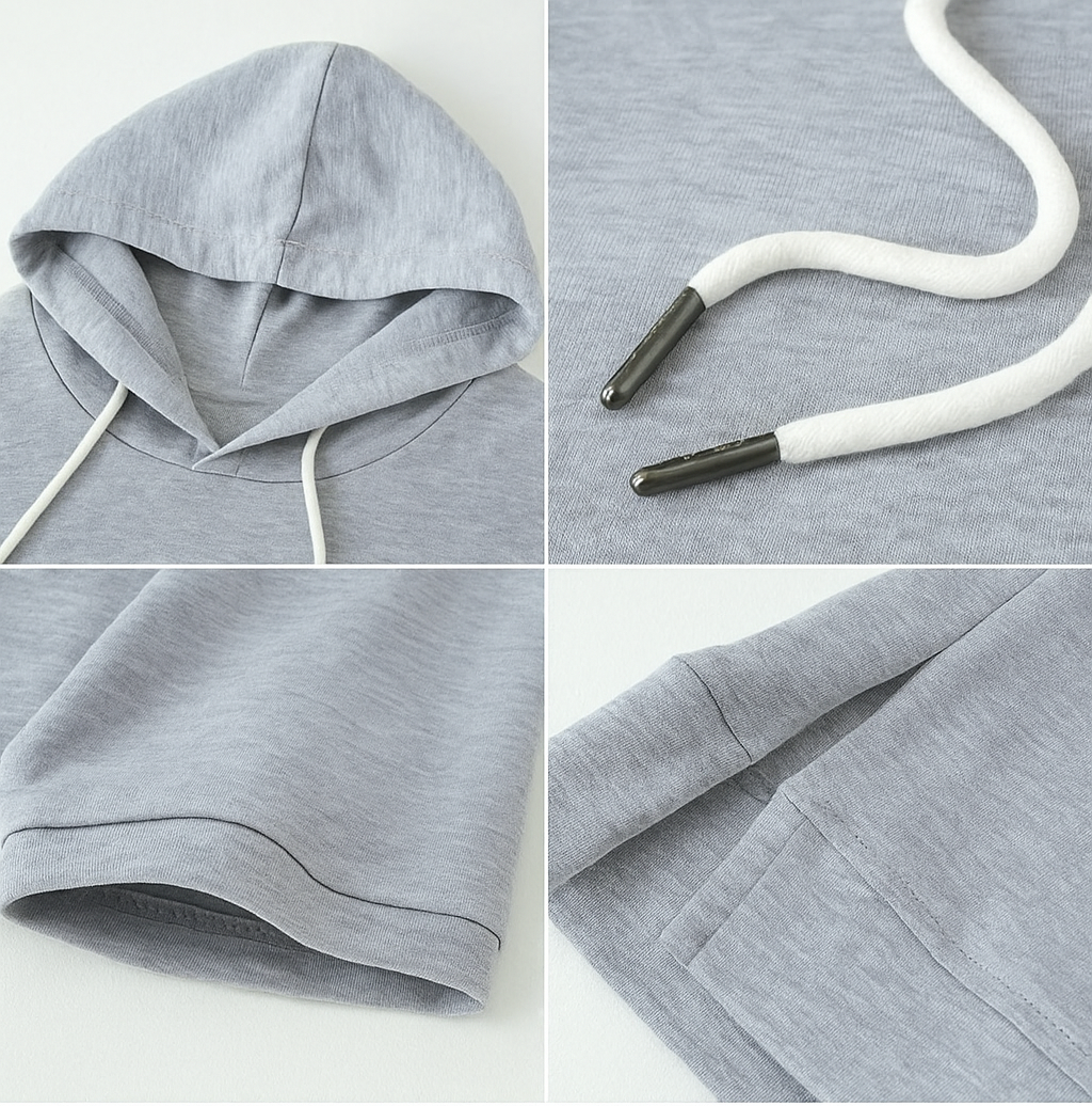 ALISON | SUDADERA CON CAPUCHA MANGA CORTA