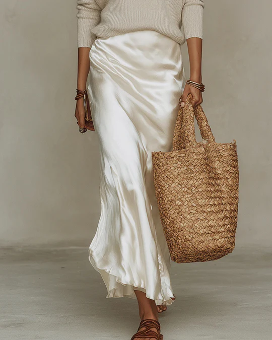 ELENA | VESTIDO MIDI DE SATIN CON SUETER INCLUIDO