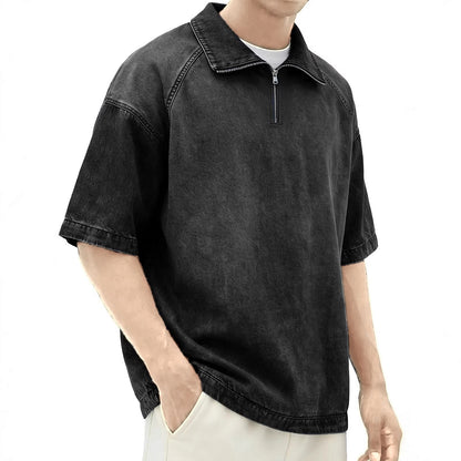 DENTON - CAMISA DE DENIM CON CREMALLERA