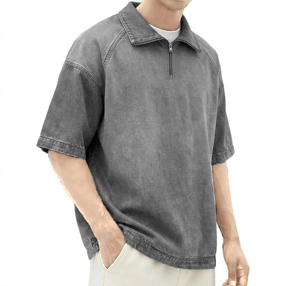 DENTON - CAMISA DE DENIM CON CREMALLERA