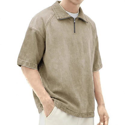 DENTON - CAMISA DE DENIM CON CREMALLERA