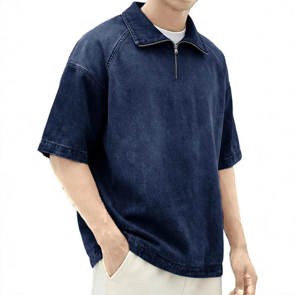 DENTON - CAMISA DE DENIM CON CREMALLERA