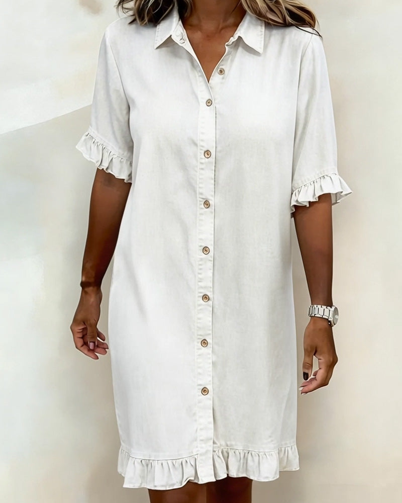 JOSEFINA | VESTIDO DE DENIM COMODO CON FRUNCIDO