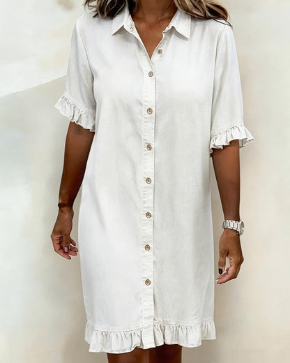JOSEFINA | VESTIDO DE DENIM COMODO CON FRUNCIDO