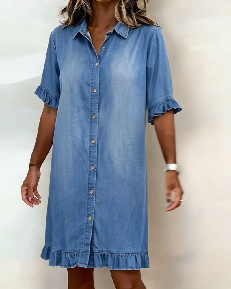 JOSEFINA | VESTIDO DE DENIM COMODO CON FRUNCIDO
