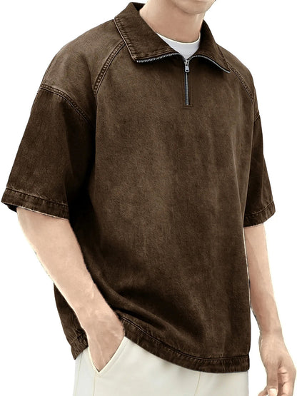 DENTON - CAMISA DE DENIM CON CREMALLERA