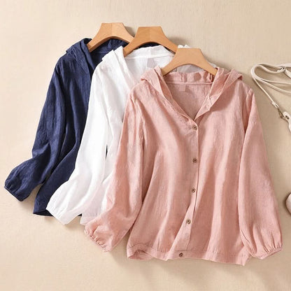 MIRI |SUDADERA CON CAPUCHA DE LINO