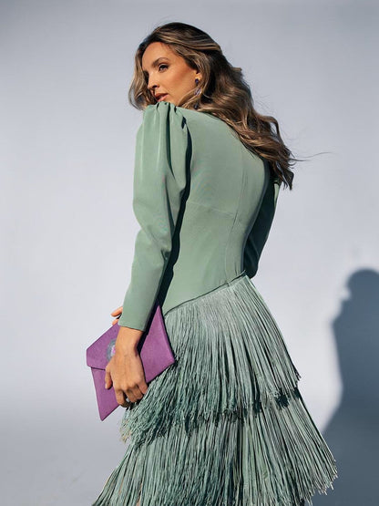 SOFIA | VESTIDO CON FLECOS ELEGANTE