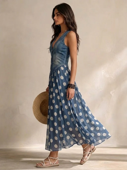 BIANCA | VESTIDO DE CHIFFON A LUNARES