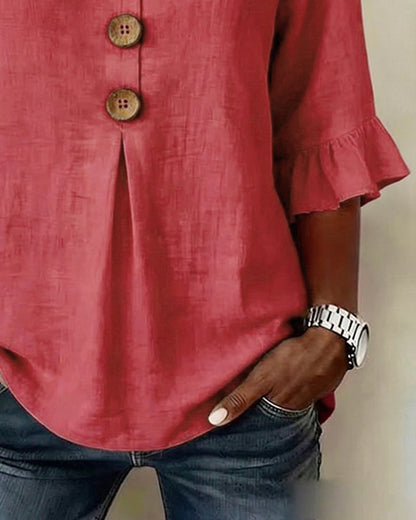 SOPHIA | BLUSA LISA DE ALGODON Y LINO