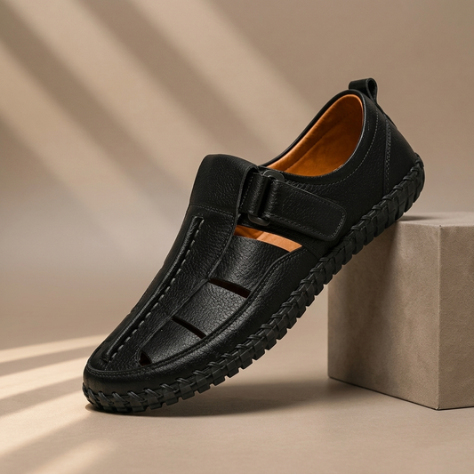 KIRKHAM | SANDALIAS DE CUERO CON TEJIDO DE JAULA