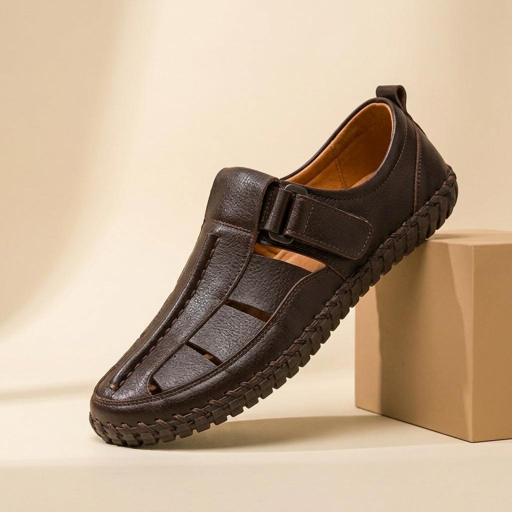 KIRKHAM | SANDALIAS DE CUERO CON TEJIDO DE JAULA