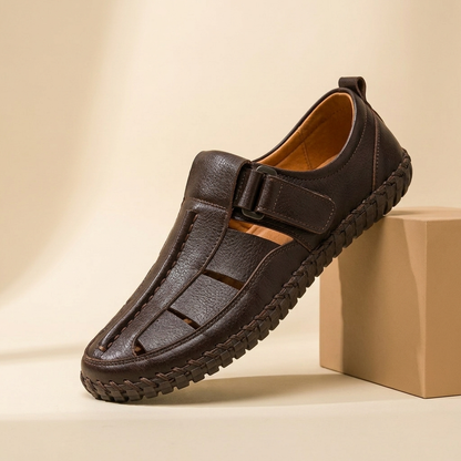 KIRKHAM | SANDALIAS DE CUERO CON TEJIDO DE JAULA