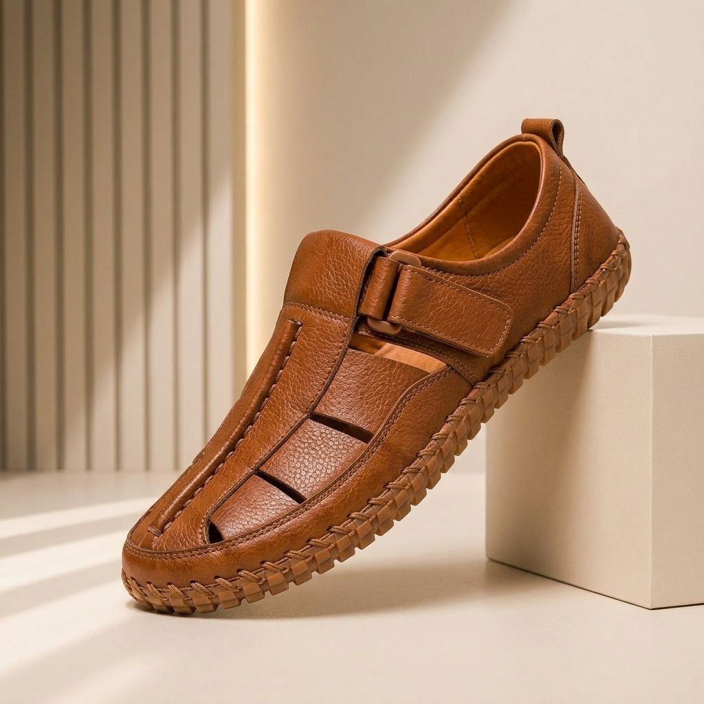 KIRKHAM | SANDALIAS DE CUERO CON TEJIDO DE JAULA