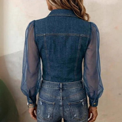ELODIE | BLUSA ELEGANTE CON EFECTO DENIM
