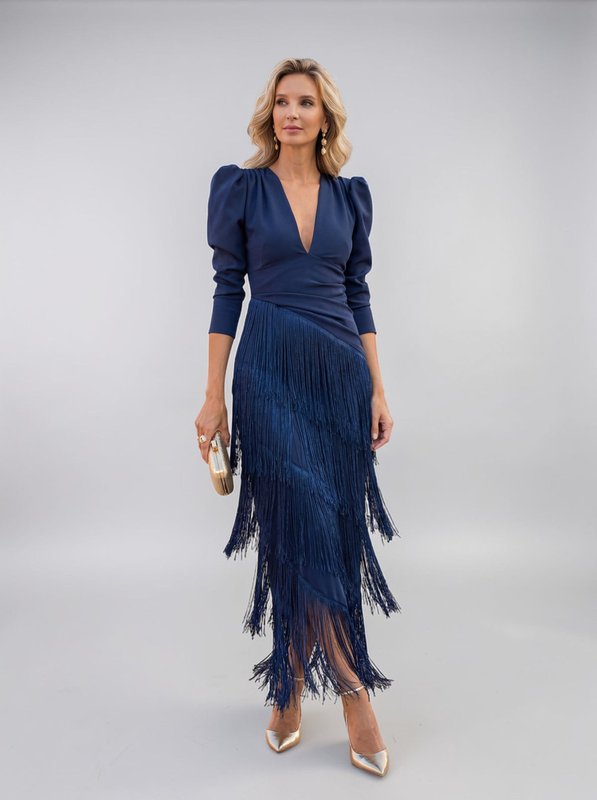 SOFIA | VESTIDO CON FLECOS ELEGANTE