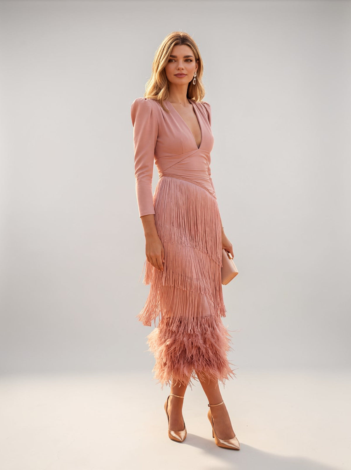 SOFIA | VESTIDO CON FLECOS ELEGANTE