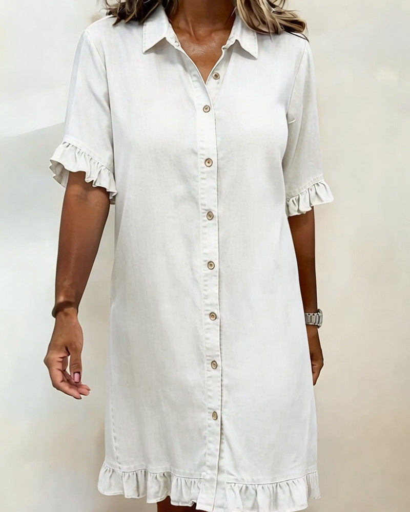 JOSEFINA | VESTIDO DE DENIM COMODO CON FRUNCIDO