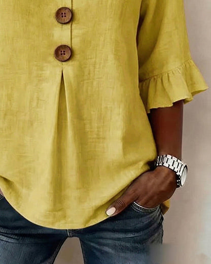 SOPHIA | BLUSA LISA DE ALGODON Y LINO