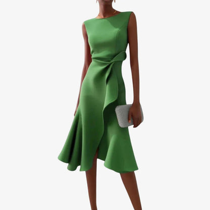 ELIANA | ELEGANTE VESTIDO MIDI CON CORTE ASIMETRICO