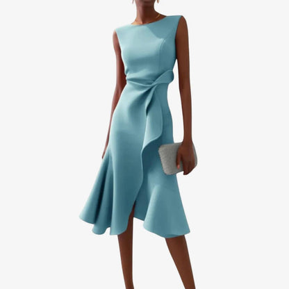 ELIANA | ELEGANTE VESTIDO MIDI CON CORTE ASIMETRICO