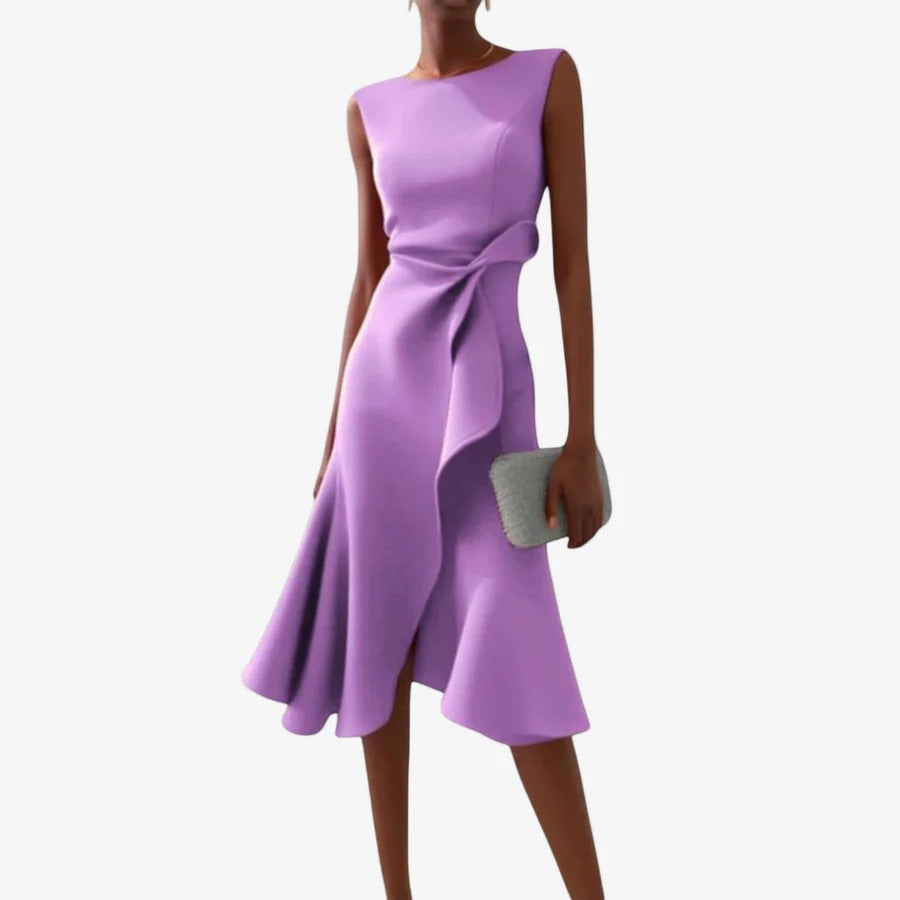 ELIANA | ELEGANTE VESTIDO MIDI CON CORTE ASIMETRICO