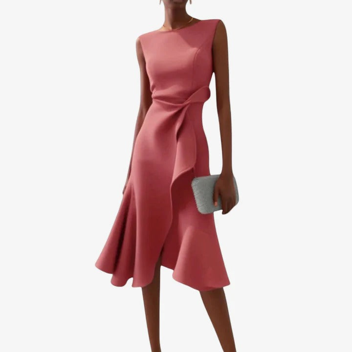 ELIANA | ELEGANTE VESTIDO MIDI CON CORTE ASIMETRICO