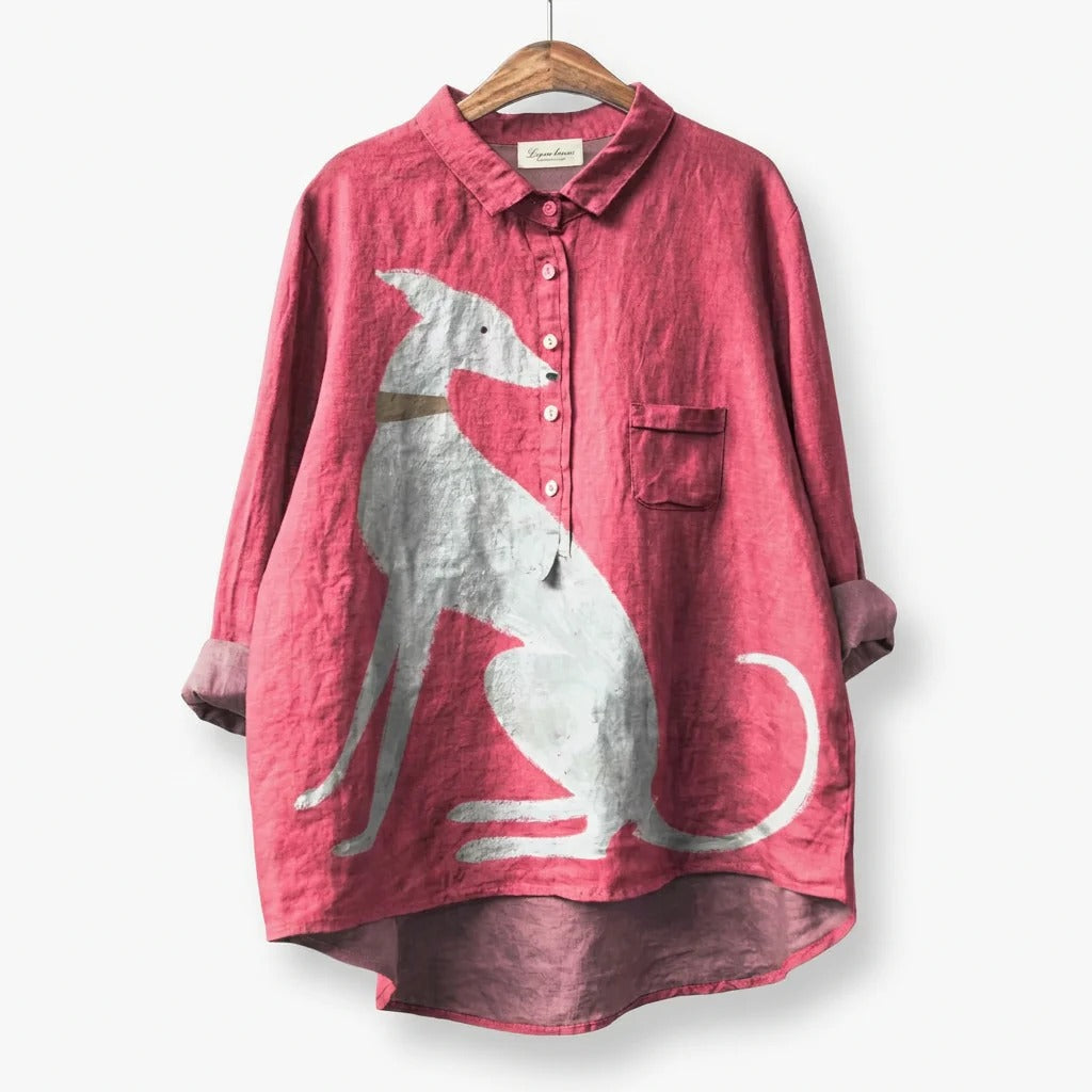 SARA | BLUSA DE LINO ATEMPORAL CON ESTAMPADO