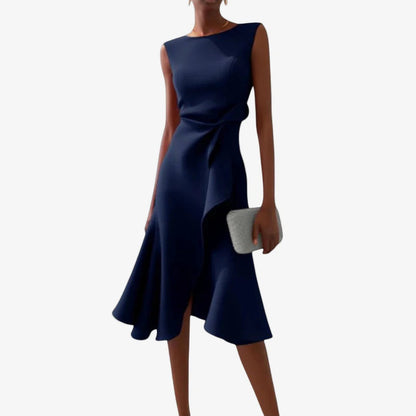 ELIANA | ELEGANTE VESTIDO MIDI CON CORTE ASIMETRICO