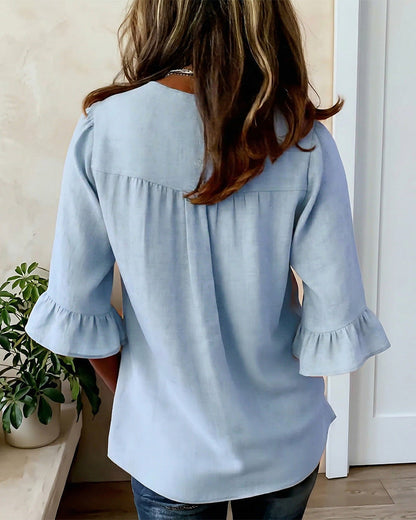 SOPHIA | BLUSA LISA DE ALGODON Y LINO